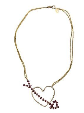 Cousin Claudine 14k Gold Filled Heart Beads Pendant Chain Necklace